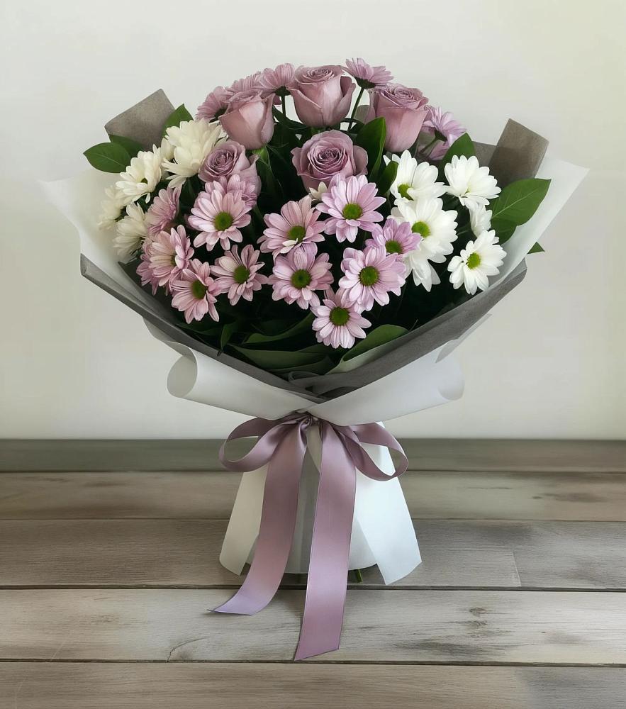 Букет цветов из: Хризантемы и Розы в Измайлово