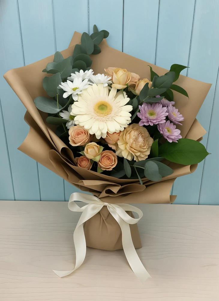 Букет цветов из: Герберы и Хризантемы в Измайлово