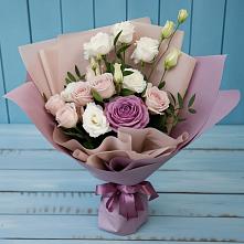 Букет цветов из:  Розы и Лизиантусы в Измайлово