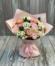 Букет цветов из:  Гвоздики, Розы и Хризантемы в Измайлово