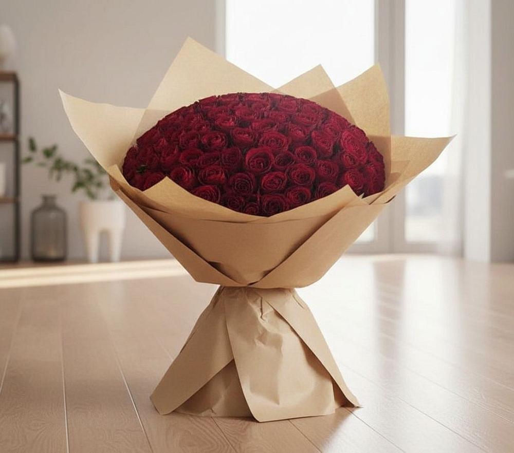 Букет 101 Красная роза в Измайлово