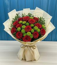 Букет цветов из:  Розы и Хризантемы в Измайлово