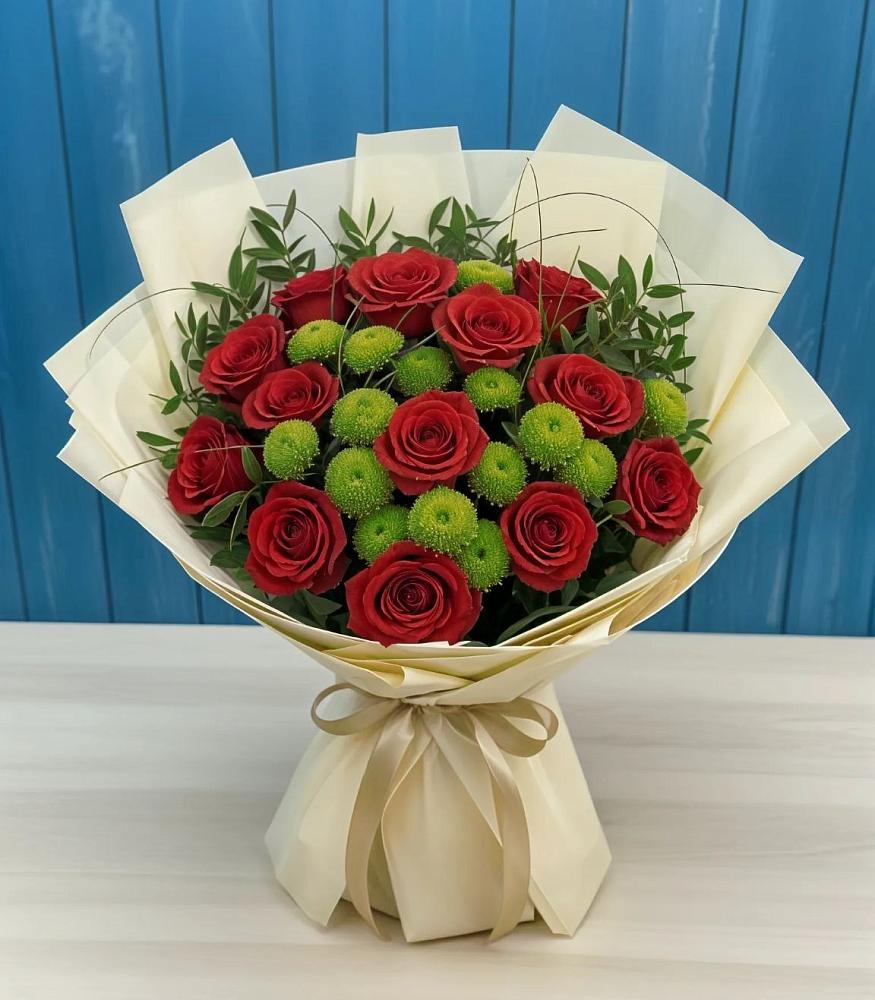 Букет цветов из: Розы и Хризантемы в Измайлово