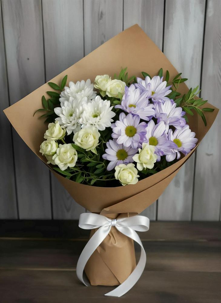 Букет цветов из: Хризантемы и Розы в Измайлово